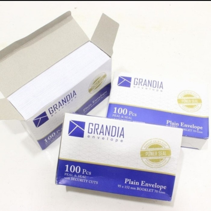 

Gilaa!!! Amplop Polos Merek Grandia Power Seal Lem High Quality Trendi