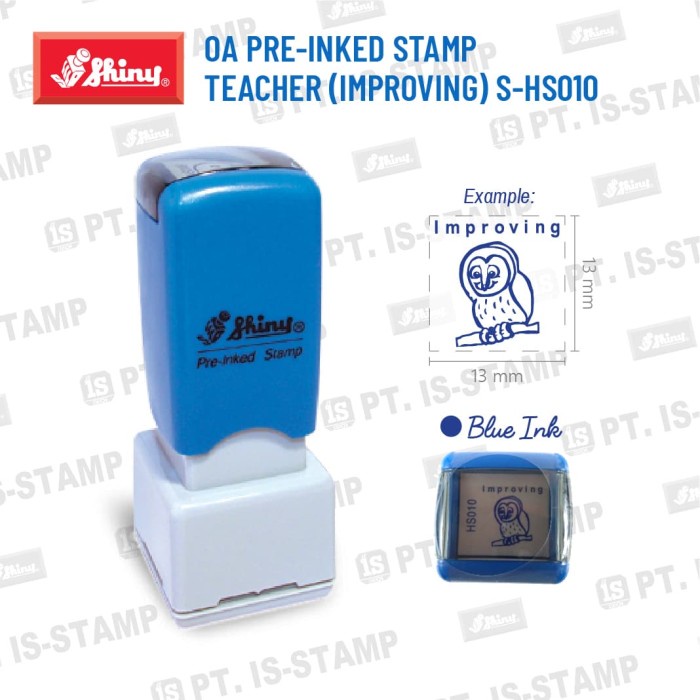 

Gaya Shiny Oa Pre-Inked Stamp Teacher (Improving) S-Hs010 Berkualitas