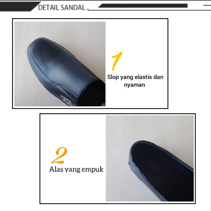 gos PRO ATT PSB 800 HITAM PUTIH Sepatu Karet Selop Pria Nyaman Anti Slip Model Terbaru Slip on Sepatu Formal Tanpa Tali Bahan Karet