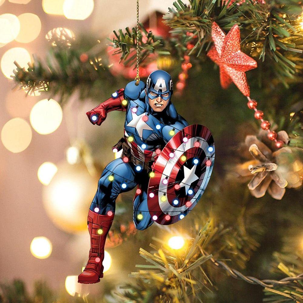 [Elegan] Liontin Natal Kreatif Avengers Navidad Hadiah Pesta Hiasan Mobil Anak Kerajinan Gantung Liontin