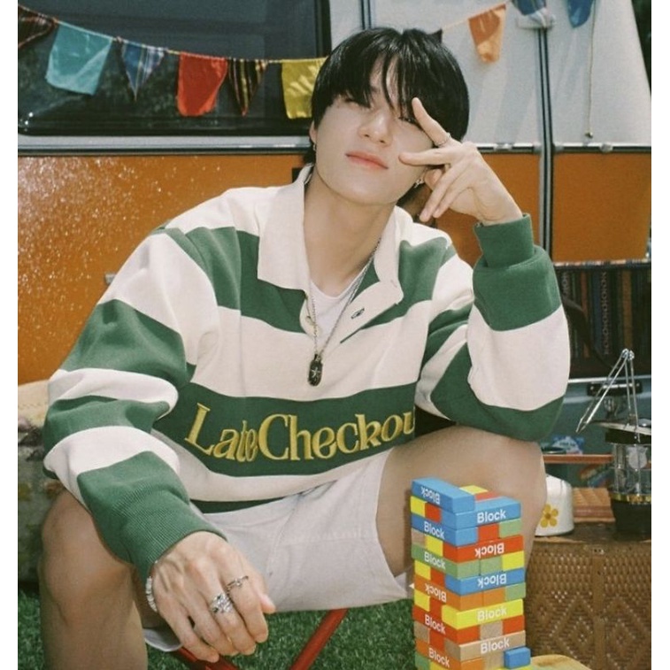 CREWNECK / SWEATER JENO NCT LIFE STILL GOING ON / SWEATER LINE HIJAU JENO