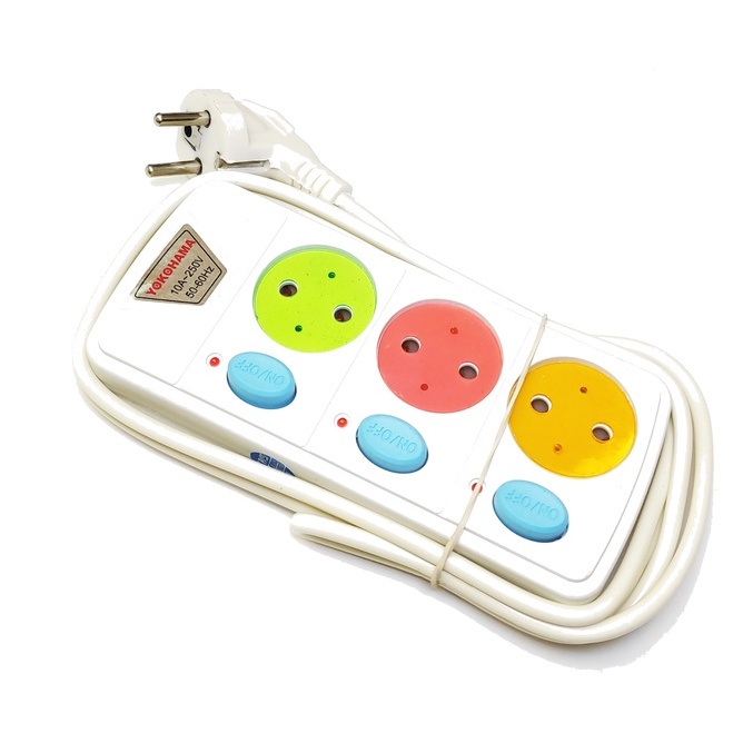 Yokohama Stop kontak 1.8m 3 lubang - Terminal Colokan Listrik Sunfree 1.8meter 3Lubang