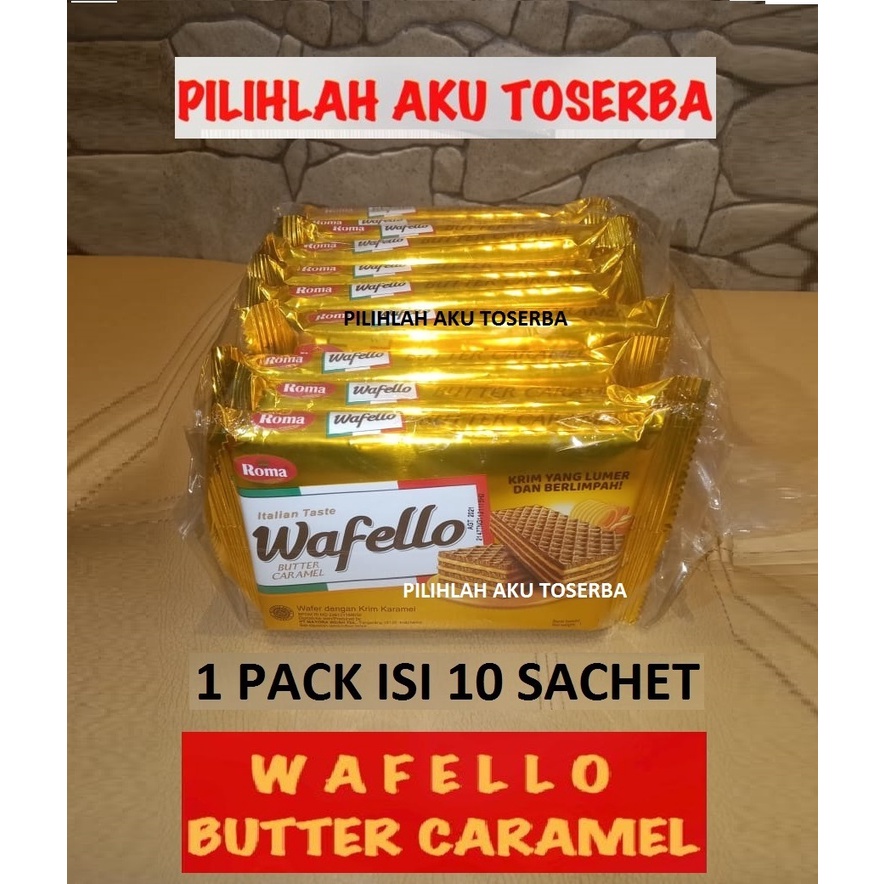 Roma Wafello Butter Caramel 37,5 gr - ( 1 KARDUS ISI 60 SACHET )