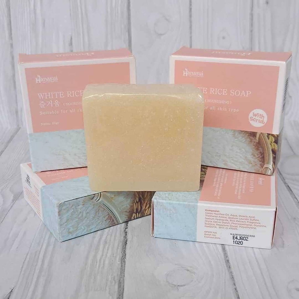 Rice Soap Hanasui Sabun Beras Ori BPOM Pembersih Wajah Dan Badan Kulit Putih Sehat Hanasui White Organic Ricesoap 3