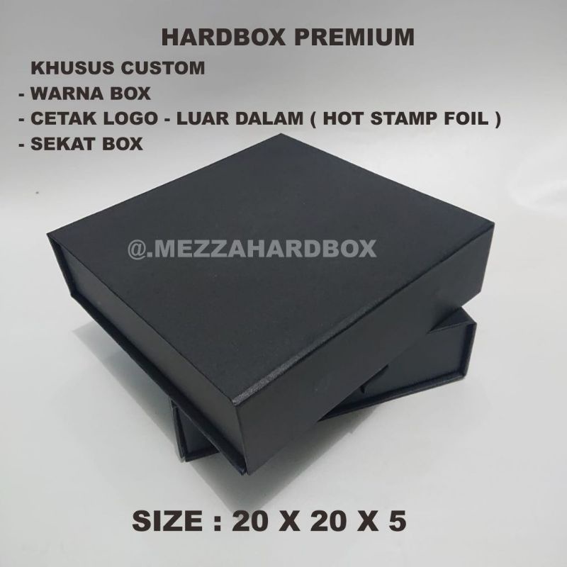 

Hardbox Sekat custom lubang Magnet 20x20x5. Custom Logo Hot stamp foil