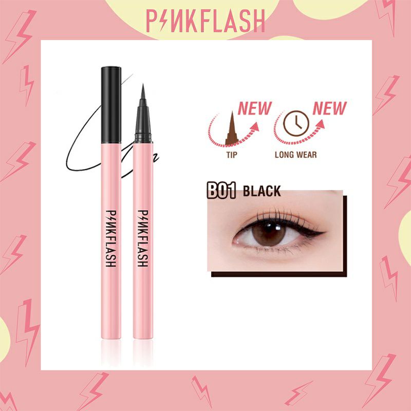 PINKFLASH Eyeliner Pen B-01 Upgtade Waterproof Anti Air Tahan Lama Pink Flash Murah OhMyLine