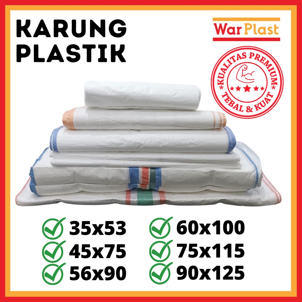 Karung Plastik BARU UK 45 x 75 | 56 x 90 | 60 x 100 | 75 x 115 | 90 x 125 | 35 x 53 Premium Tebal Murah