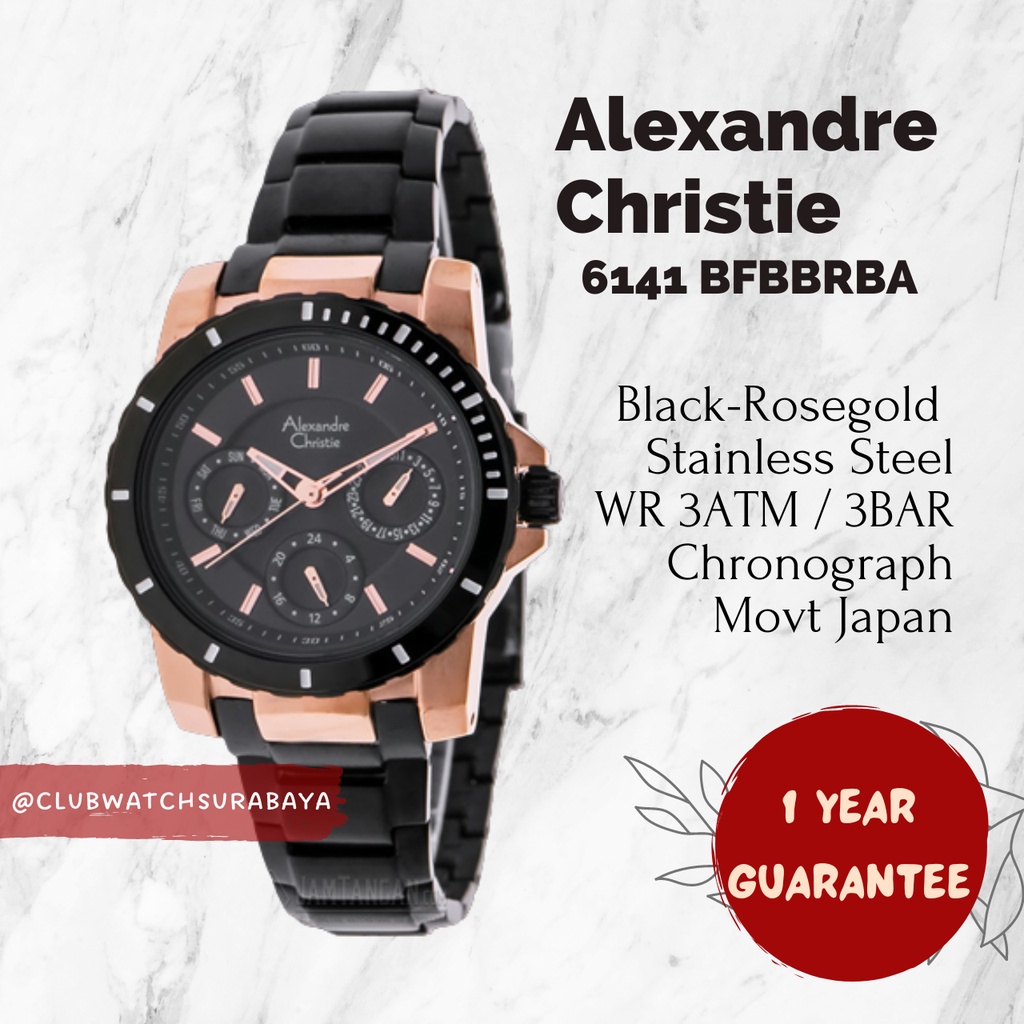 Jam Tangan Wanita Alexandre Christie ORI 6141 BFBBRBA / Alexandre Christie Jam Tangan Cewek 6141 BFB