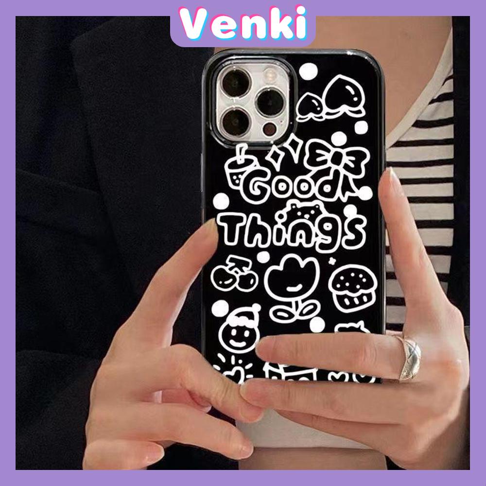 Case For iPhone 14 Series TPU Soft Case Creative English Graffiti Glossy Black Candy Case Camera Protection Shockproof For iPhone 14 13 12 11 Plus Pro Max 7 Plus X XR