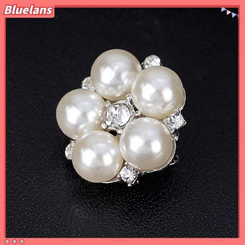 Bluelans Fashion Rhinestone Flower Brooch Pin Imitation Pearl Wedding Jewelry Accessory