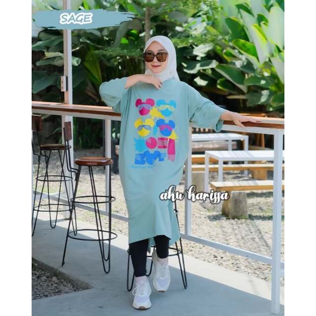 MIDI DRESS COMBED OVERSIZE ORI AKU KARISSA OOTD WANITA VIRAL TERBARU KEKINIAN