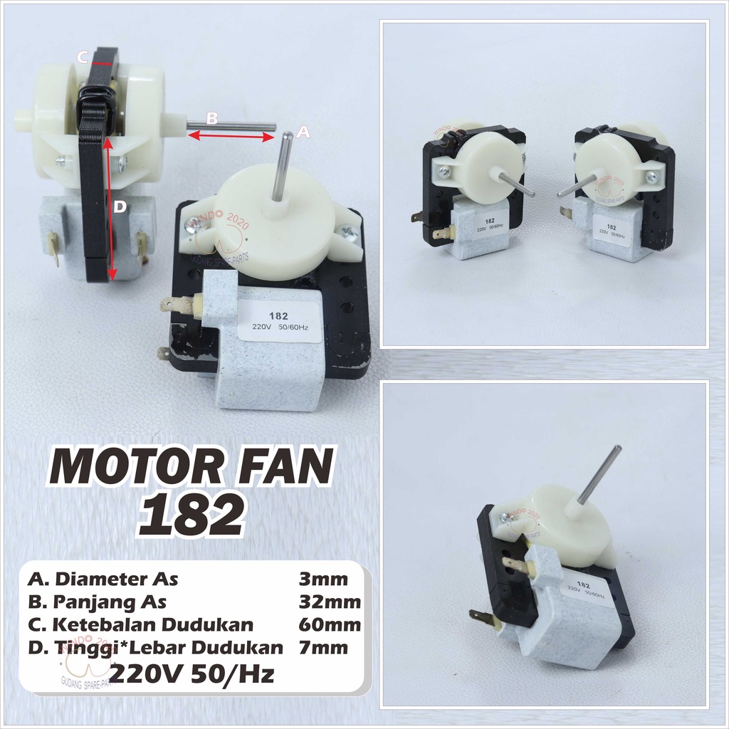 FAN MOTOR 182 DINAMO MOTOR FAN SHOWCASE KULKAS BERKUALITAS TERMURAH WINDO