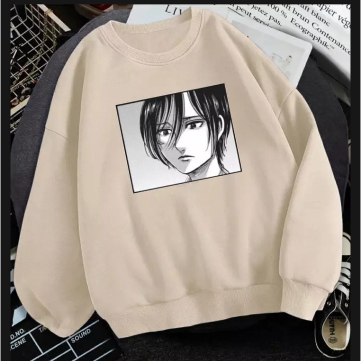 SWEEPER - TERLARIS BASIC SWEATER ANIME MIKASA SWEATER PRIA &amp; WANITA M-XL BAHAN FLEECE