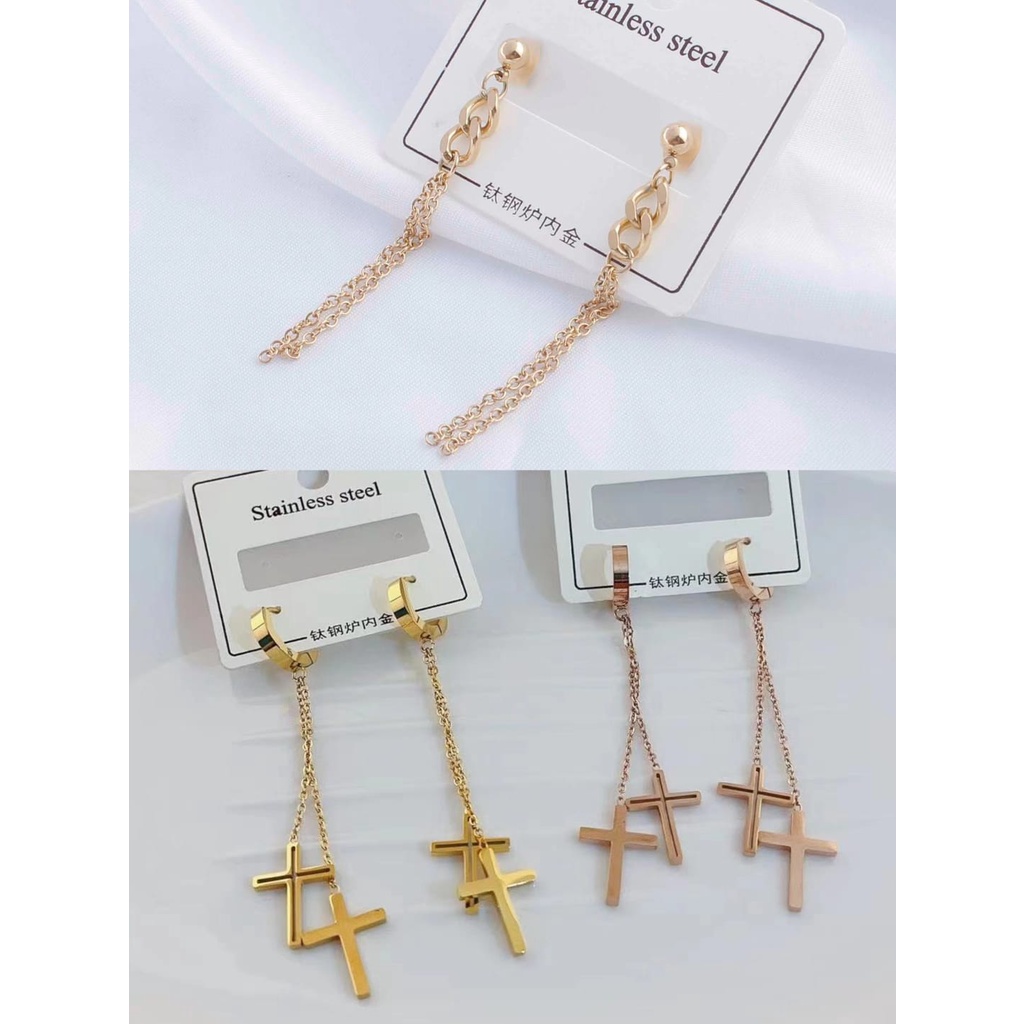Titanium Anting Panjang (6-8cm) Perhiasan Fashion 8215/1017