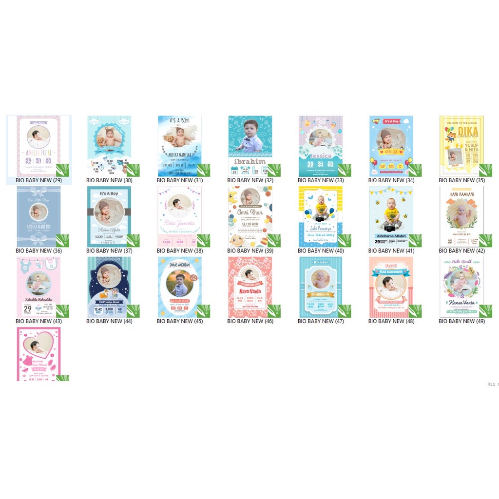 50 Template Bio Baby Format CDR CorelDraw Siap Edit Termurah