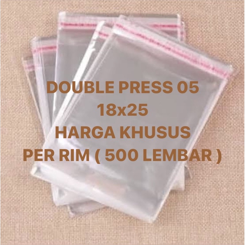 500PCS | 18x25 05 1 RIM PLASTIK OPP SEAL KERUDUNG SYAL SCARF