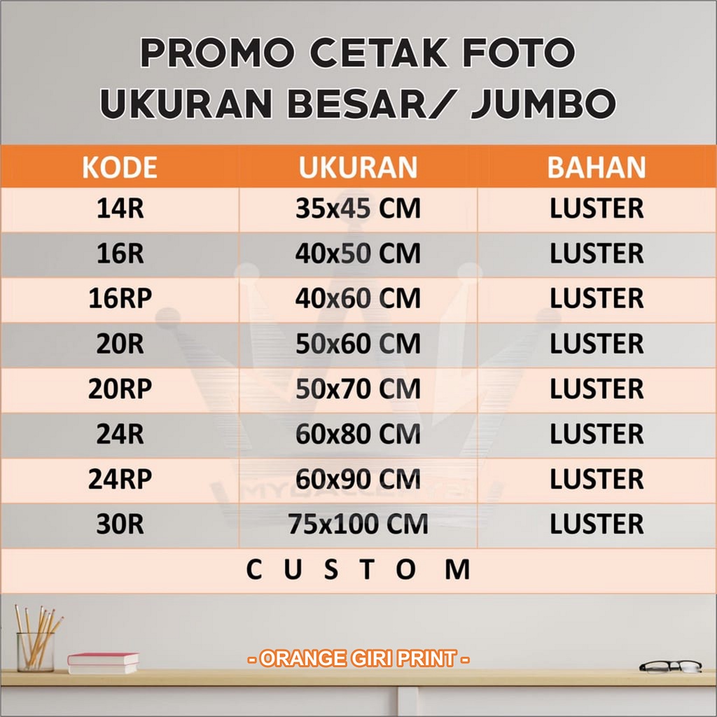 Cetak Foto Ukuran Besar | 10R 12R 14R 16R 16RP 20R 20RP 24R 24RP 30R | Request Ukuran Jumbo | Custom