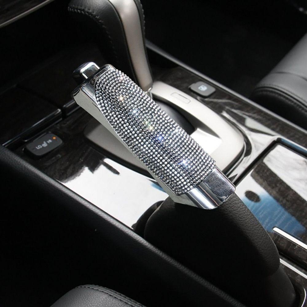 Lanfy Handbrake Cover Kualitas Tinggi Mewah Tahan Lama Auto Gear Shift Kerah Rem Tangan Mobil Assessoires Interior Berlian Berlian Berlian Berlian Imitasi Perlindungan Case