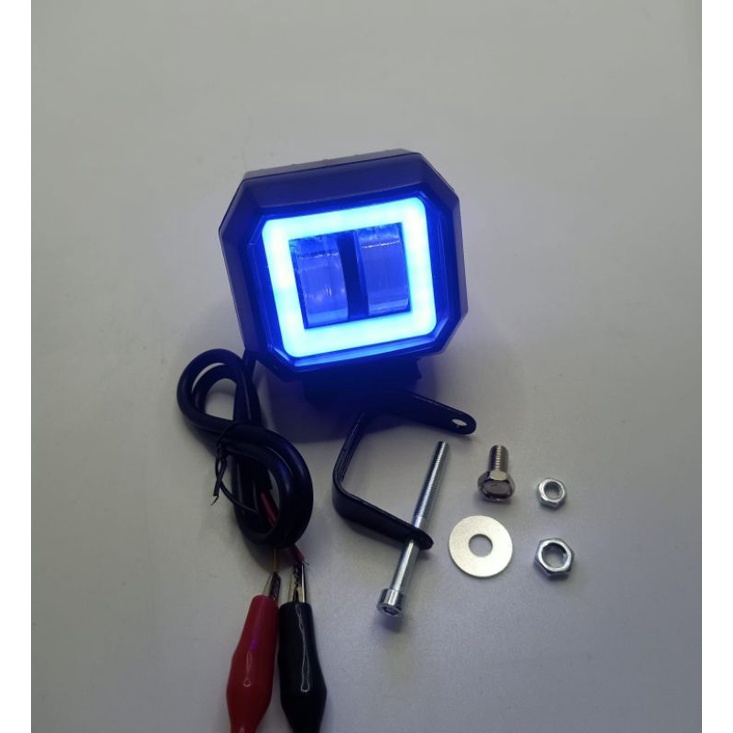 type H series Lampu tembak sorot LED CWL 2 mata kotak lensa 4D 6watt cree angel Eye Biru Merah Putih Kuning Body Plastik
