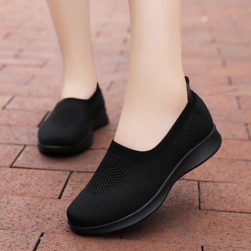 FOKU Sepatu Slip On Wanita Lembut Sepatu Sneakers Wanita Terbaru