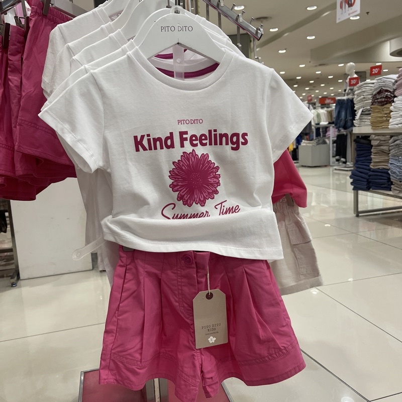 Setelan kaos celana anak perempuan PITO DITO (1-14 tahun)