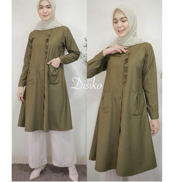 Baju Atasan Tunik Wanita2022 / Lemia Tunik Katun Toyobo Putih Design By Disiko {WNG.18Oc22ν}