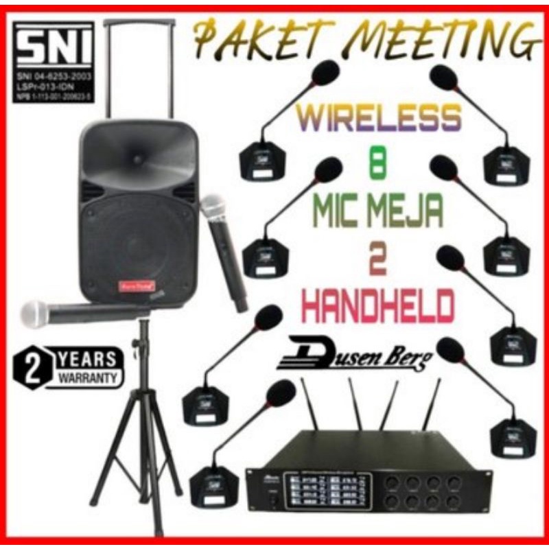 Paket Sound Meeting Portable Dusenberg 8 Mic Meja Wireless 2 Handheld