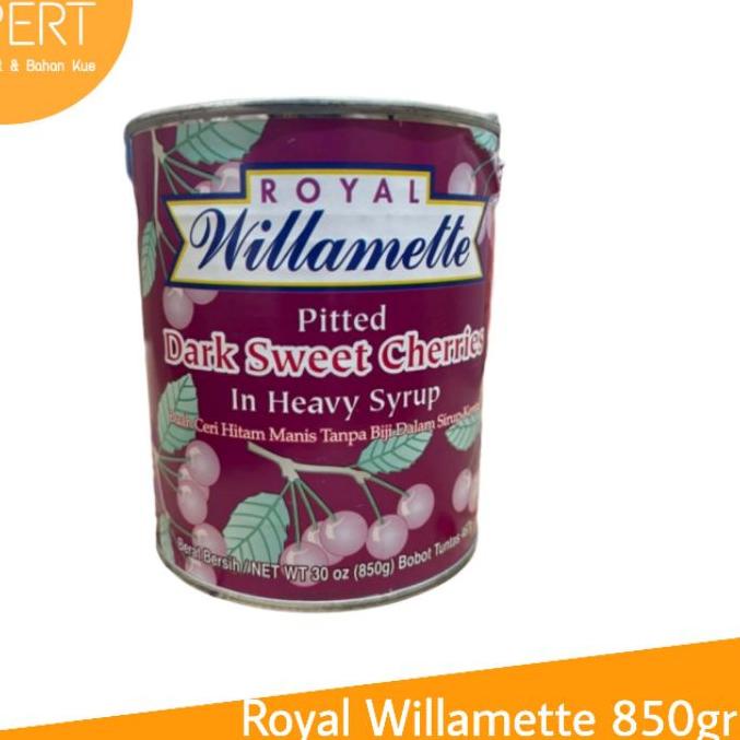

10.10 SALE Royal Willamette Pitted Dark Sweet Cherries 850gr / Ceri / Cherry Hitam heavy syrup blackforest 850 