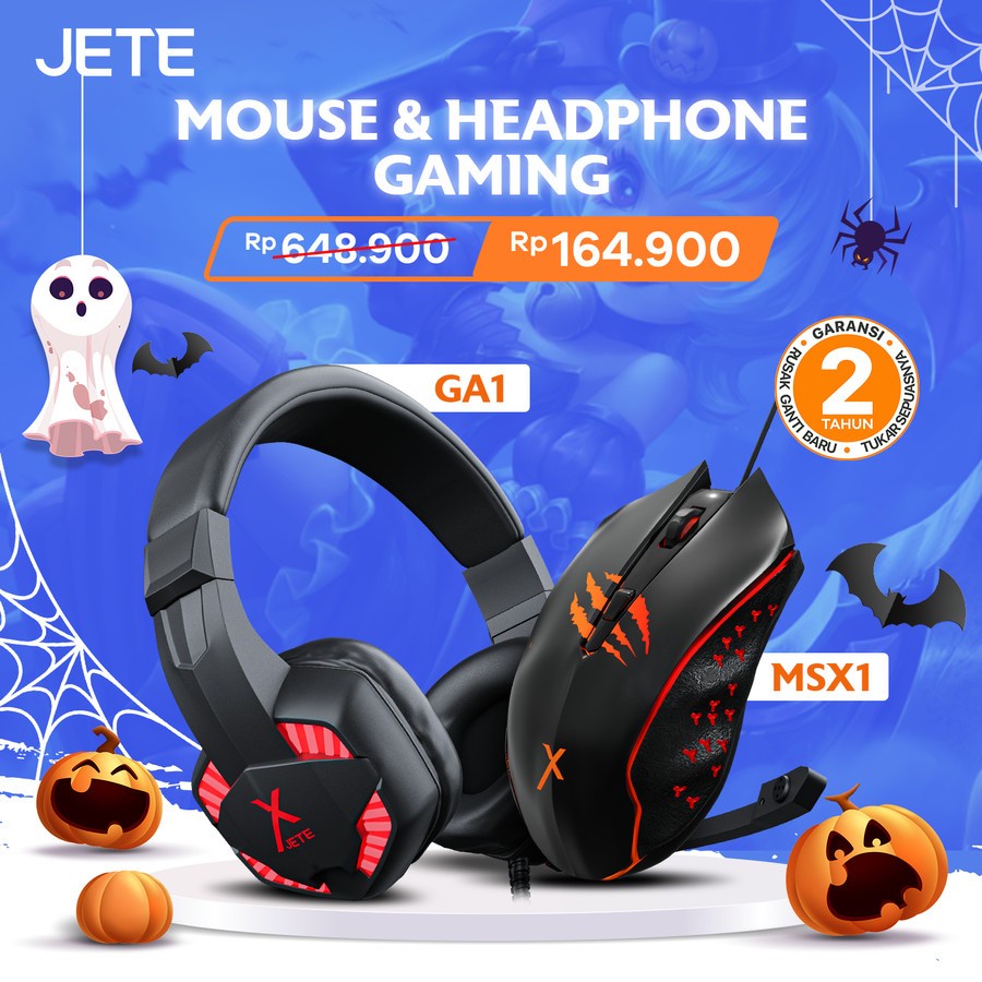 Bundling Headphone Gaming JETE GA1 + Mouse Gaming JETE MSX1