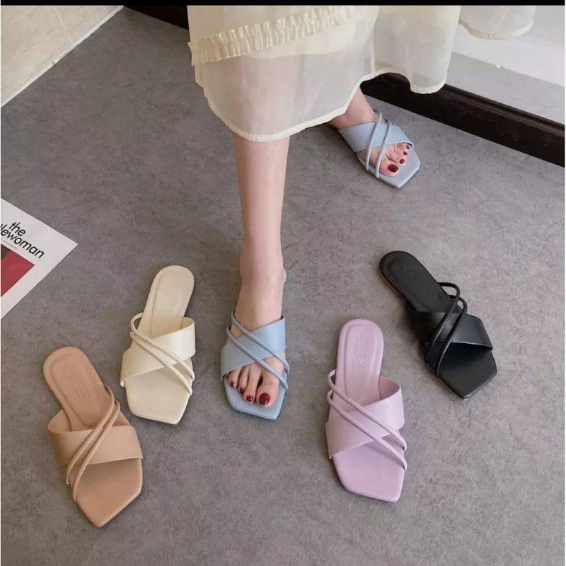 Sandal Flat Tali selop silang wanita SHAKILA