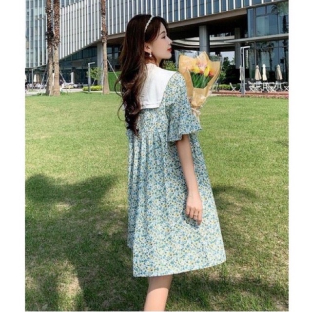 NEW!!Set Dress Hamil + Fake collar/syal