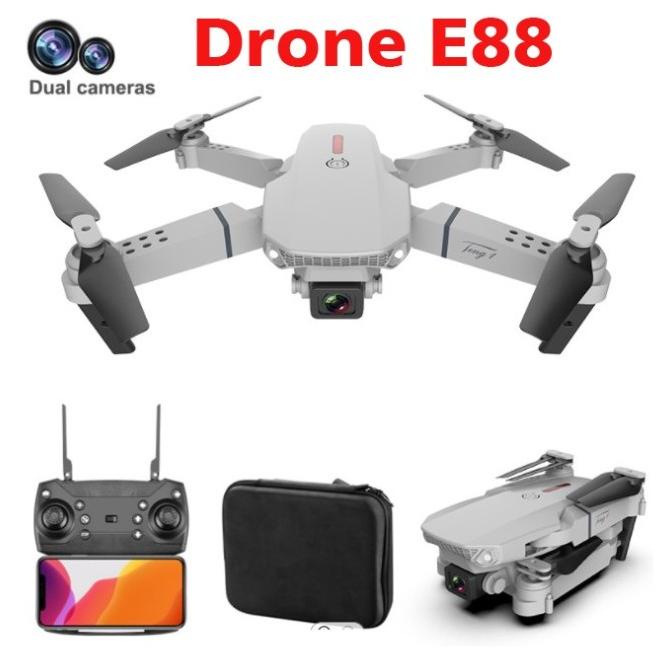 [ Promo ] Rc Drone E88 4K Camera Drone Kamera E88 Pro Dual Camera Mini Drone - Drone Kamera Dan Akse