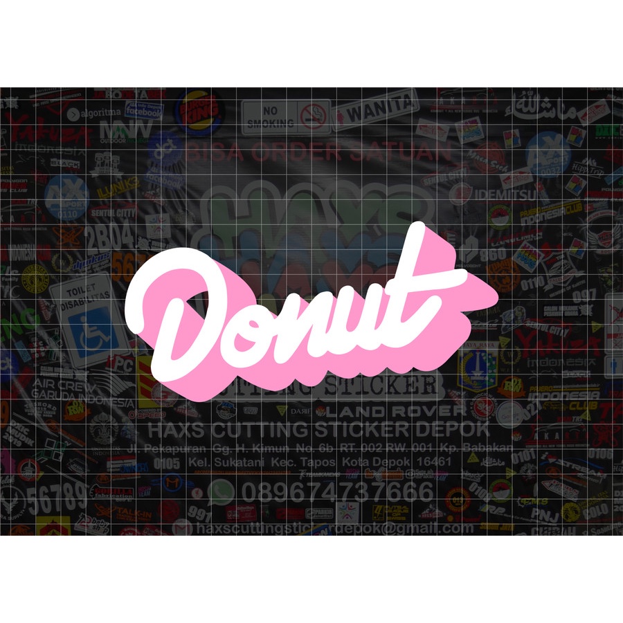 Cutting Sticker Donut 15 Cm Untuk Mobil V2