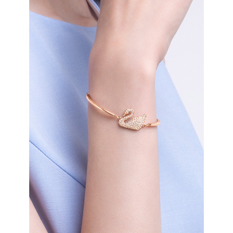 ♥TMALL88♥ Gelang Bracelets C5 Fashion Swan Cuff Bracelet with Zircon Women Animal Bird Jewelry