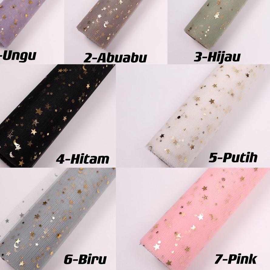 

Berkualitas IJU108 Kertas Buket Jaring Roll Motif Bintang Bulan/Flower Wrapping Paper ン