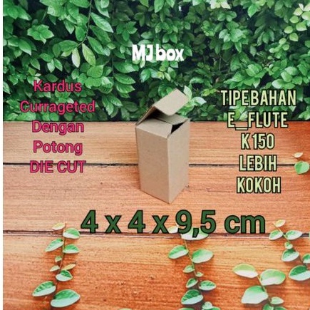 

kardus karton UK, 4x4x9,5 cm... dus currageted Dengan potong die cut, model kemasan botol dll,