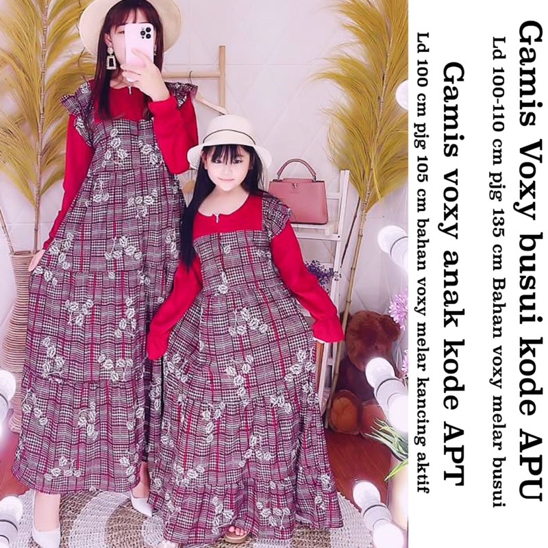 Gamis voxy ibu APu &amp; Anak kode APT