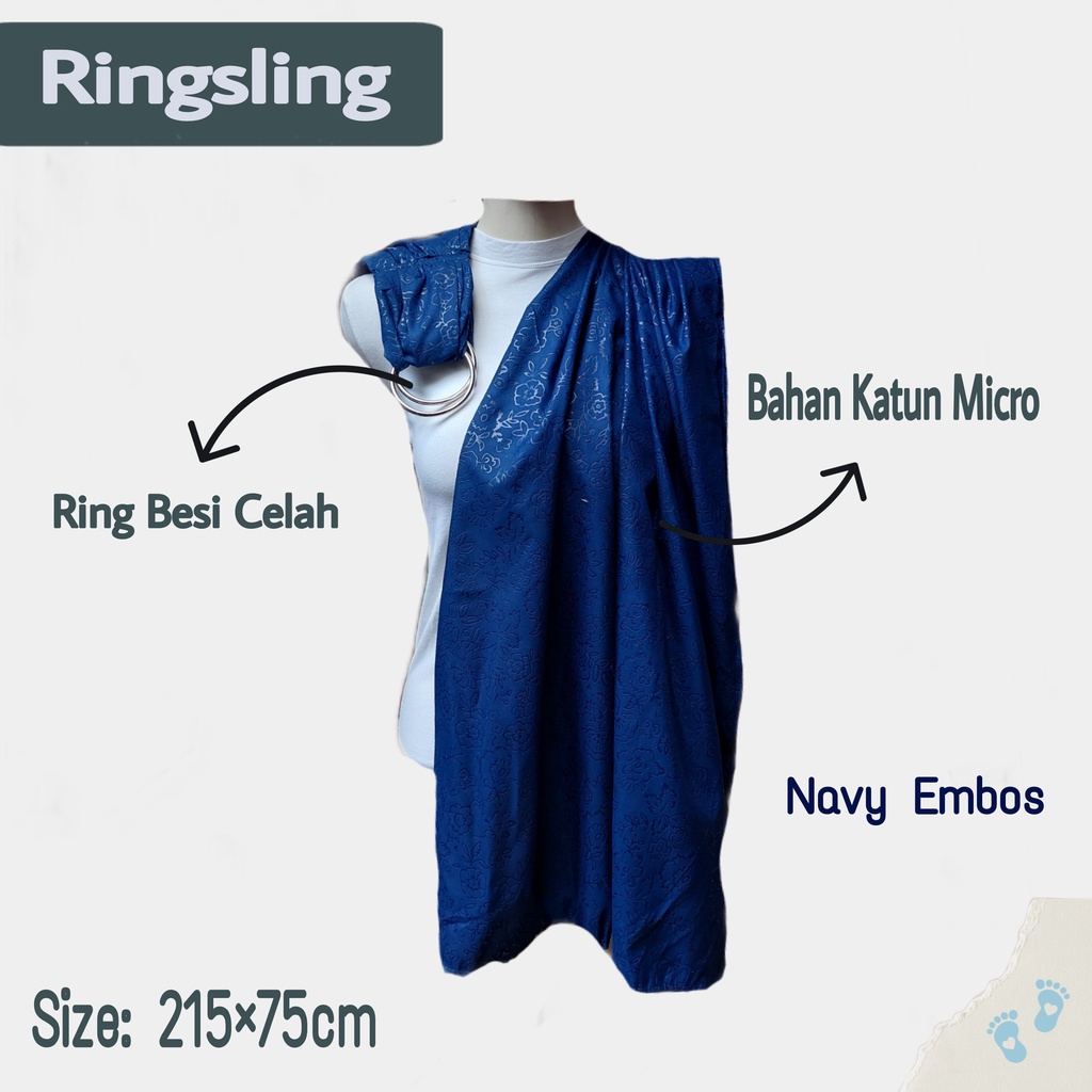 ringsling gendongan bayi anak polos embos