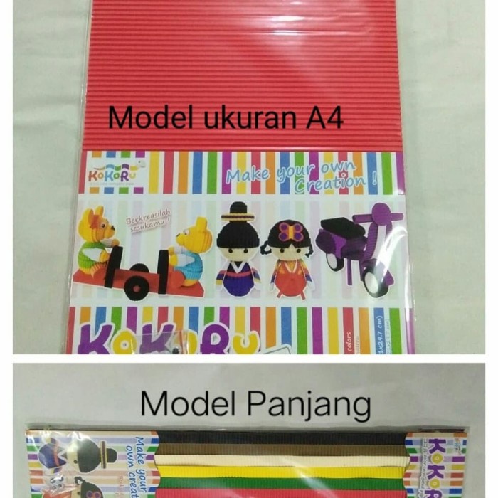 

murah Kertas Kokoru A4 / Stripe ( Panjang ) Art And Craft - Warna - A4