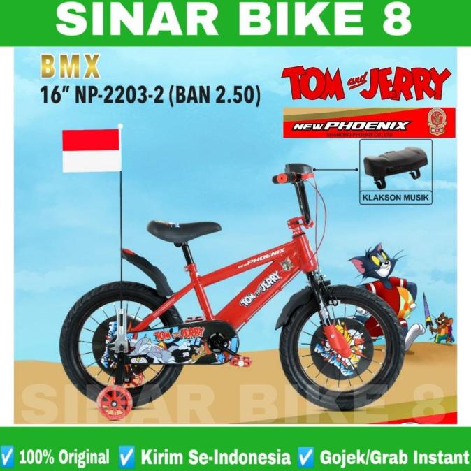 Sepeda Bmx Anak Laki New Phoenix Bmx Np 2203-2 Tom & Jerry Nunbahyuni