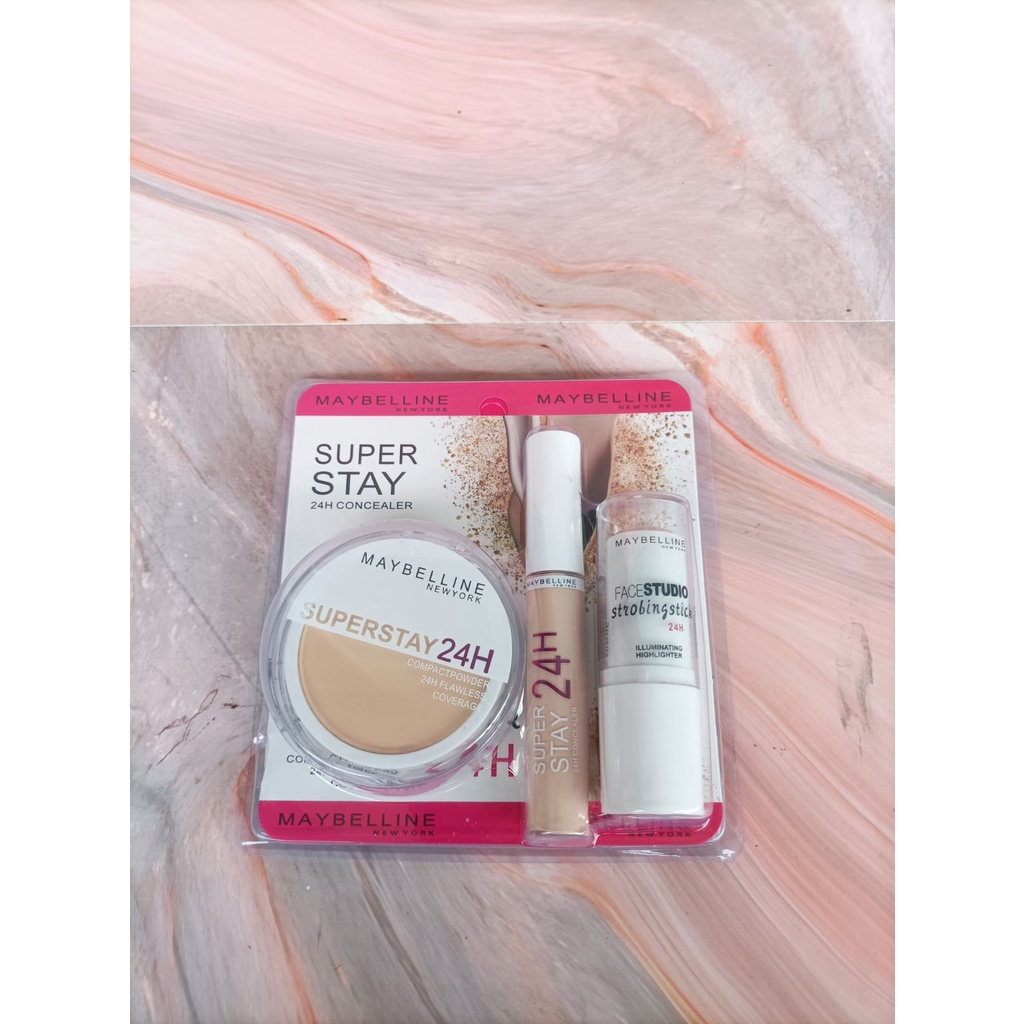 Paket M4yb MIka Superstay 3in1 ( Bedak + Concealer + Strobing Stick )