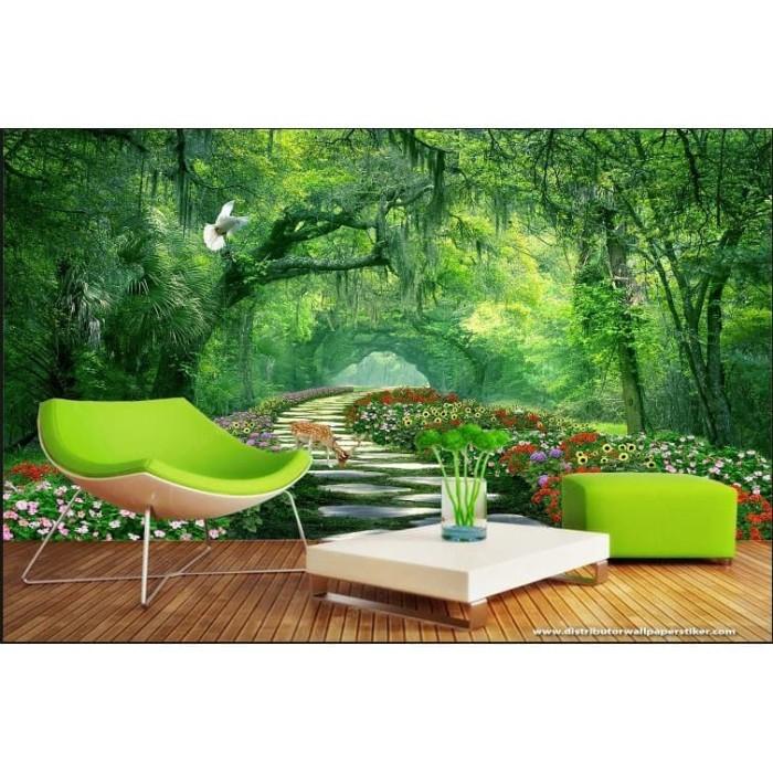 Wallsticker Wallpaper 3D Wallpaper Custom Wallpaper Dinding Pemandangan Alam Hutan