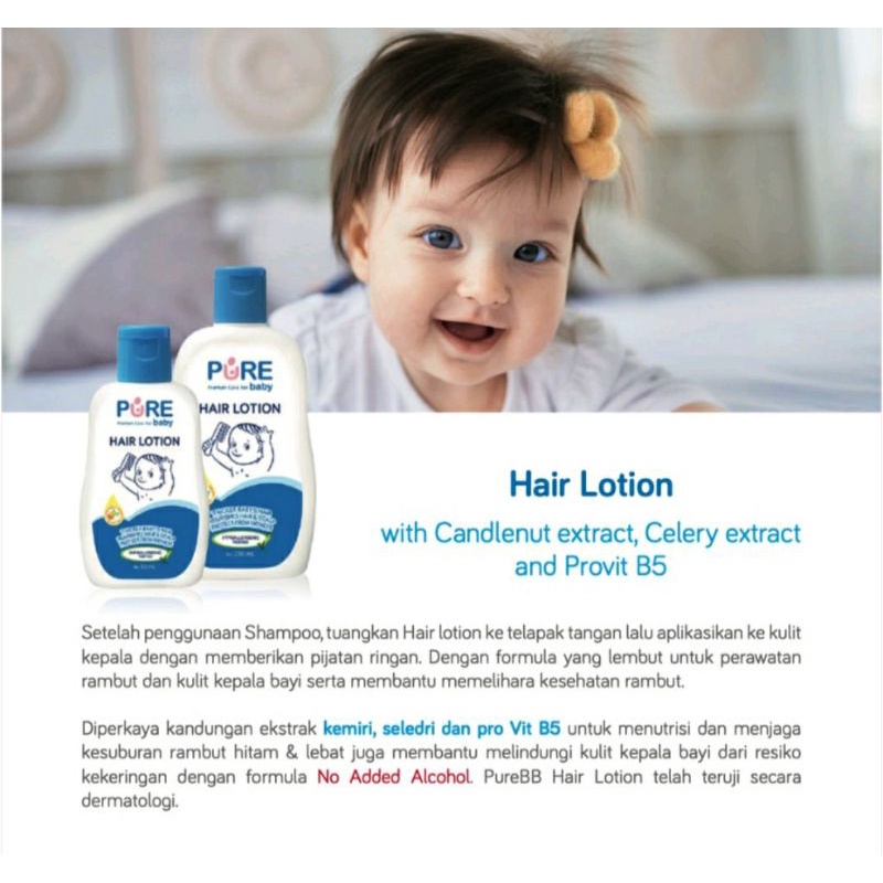 Pure Baby Hair Lotion Losion Rambut Bayi 80ml PureBaby BB Baby