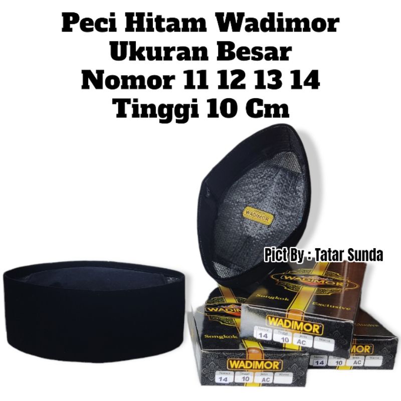 Peci Wadimor Hitam Ukuran Besar Nomor 11 12 13 14 Polos Ac