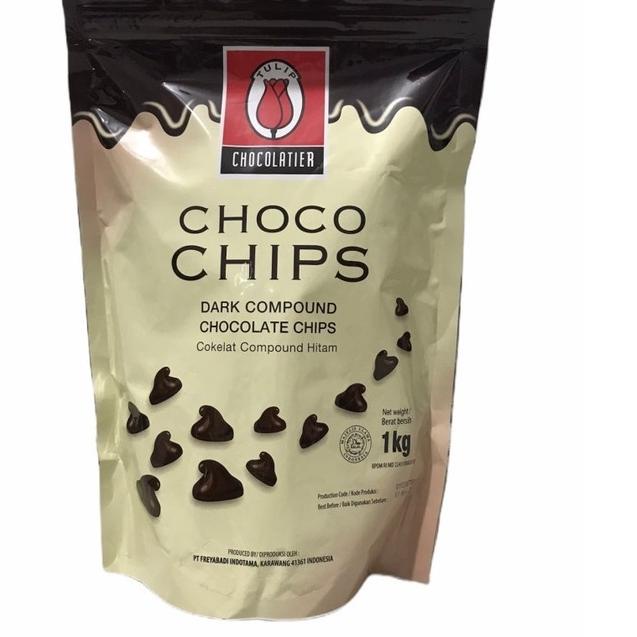 

HARGA GROSIR Tulip Dark Compound Choco Chips 1kg !!!