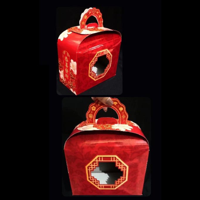 

5 Pcs Kardus Imlek Muat 2 Toples Tabung 800 ml Box Jinjing Kotak Kue Kering Packaging Hampers Size 9x18x13 cm