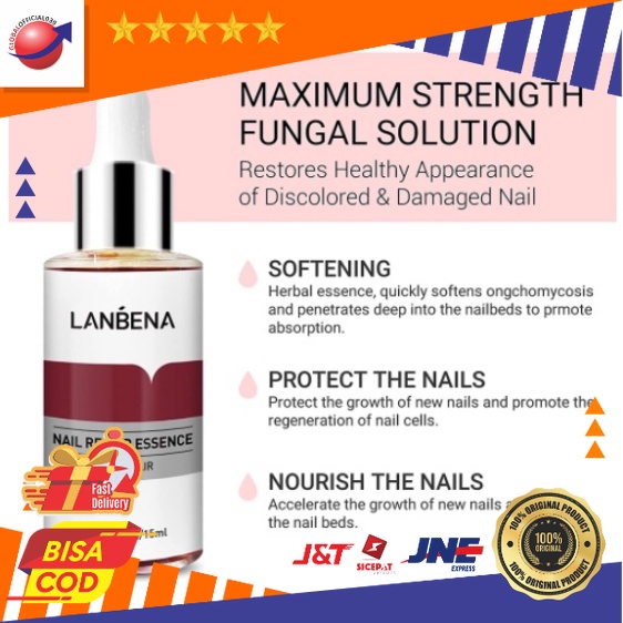 LANBENA Nail Repair Essence Serum Vitamin Perawatan Kuku Jamuran Manicure Pedicure COD