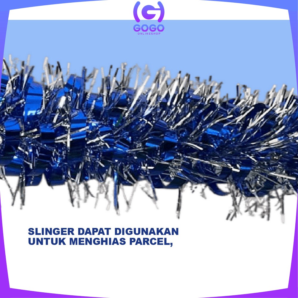 GOGO-C39-40 [2METER] Slinger Tinsel / Rumbai Hiasan Pohon Natal Aksesoris Dekorasi Rumah Ornamen Natal