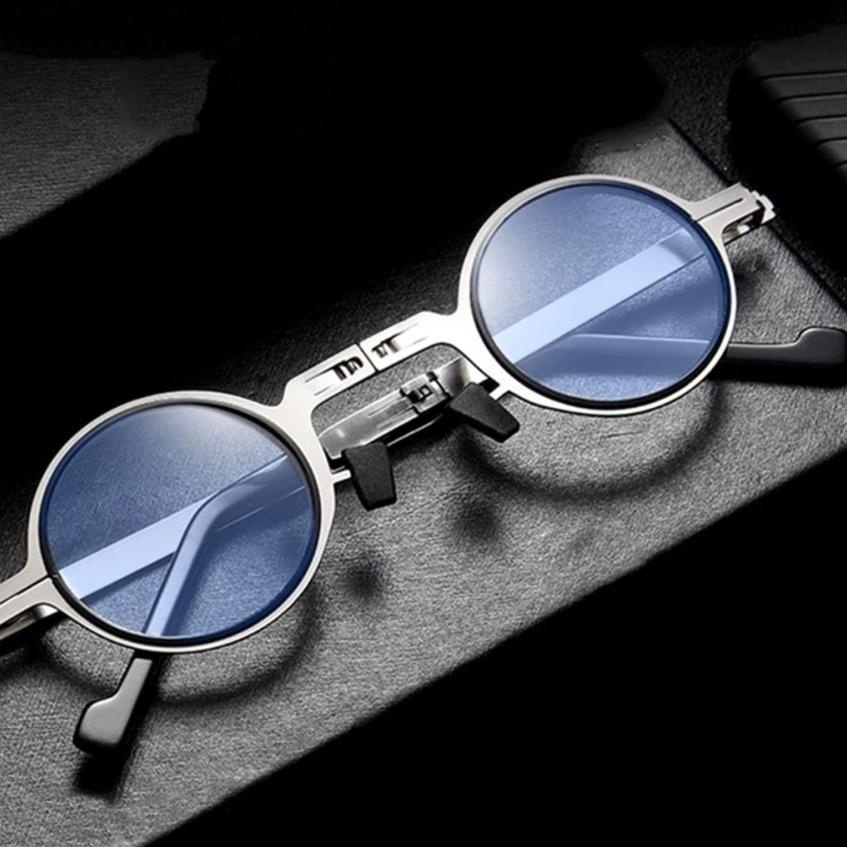 TERBARU Kacamata Baca Plus Frame Bulat anti radiasi Auto fokus  KOTAK KACAMATA adjust lipat titanium