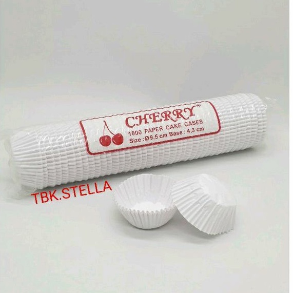 ROUND CUP CASES CHERRY BOLU KUKUS WARNA PUTIH / KERTAS KUE